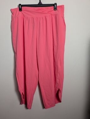 Halara Breezeful Pants Pink Lemonade Cross Waist Pull On Moisture Wicking 2x